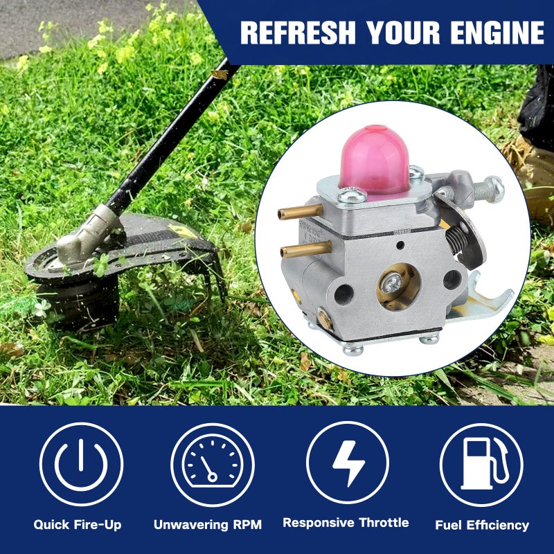 Powtol SST25 Carburetor for Poulan Weedeater Featherlite FL26 FL20 XT260 SST25CE SST25C FL20C FX26S FX26SC FL25 MX550 FX26 XT700 TE475 MX557 Trimmer Replace 530071822 C1U-W18 - Image 3